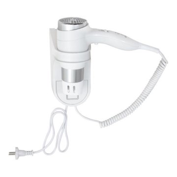 Hårtork med hållare, 11 x 24 cm, vit