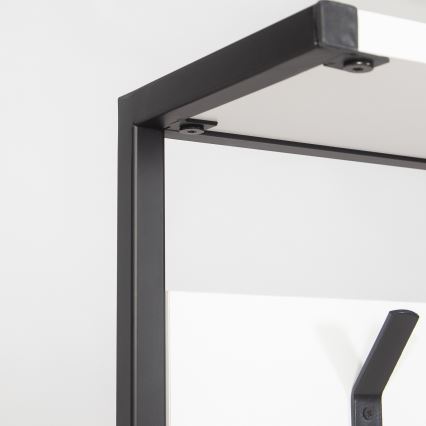 Hatthylla med bänk NOMAD 182x78 cm vit/svart