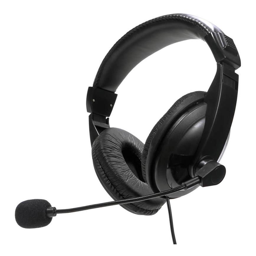 Headphones with a microphone USB svart
