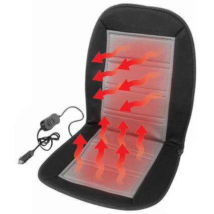 Heated seat cover with a termostat 12V svart/grå