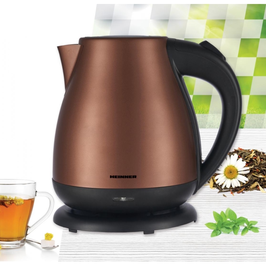 Heinner HEK-17IXC - Snabbkokande vattenkokare 1,7 l 2200W/230V kopparfärgad