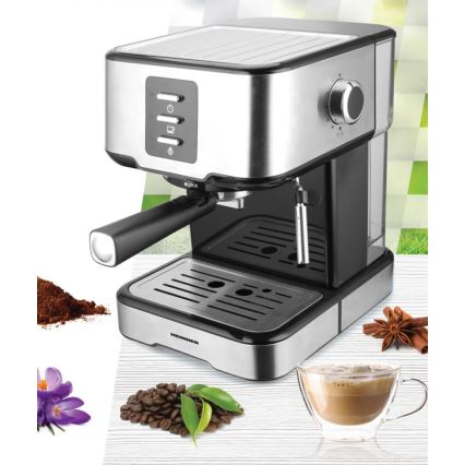 Heinner HEM-850IXBK - Espressomaskin med portafilter 850 W/230 V rostfritt stål/svart