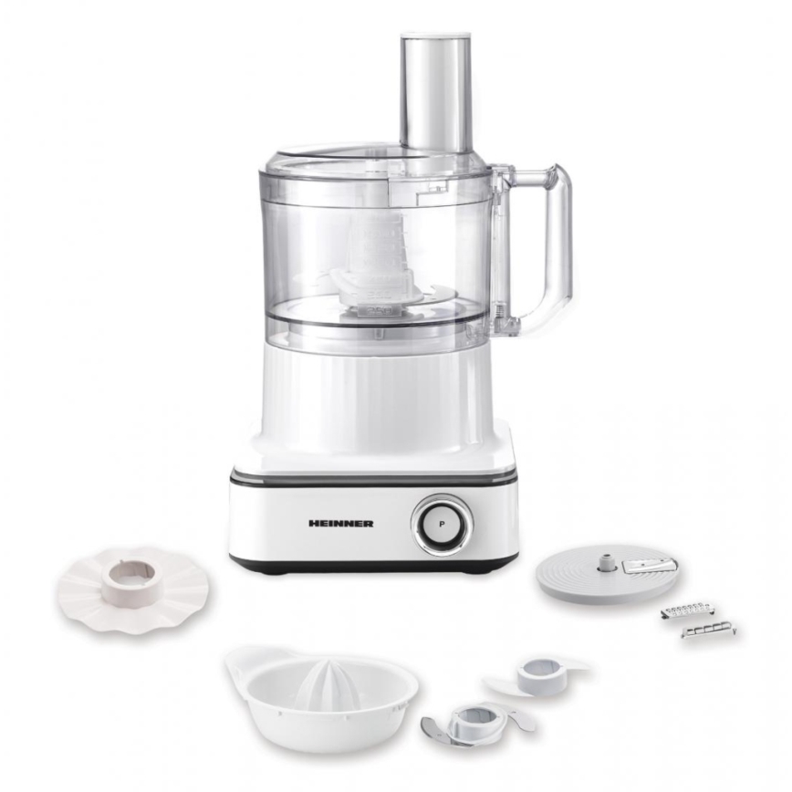 Heinner HFP-K1000WP - Köksmaskin 1000 W/230 V vit
