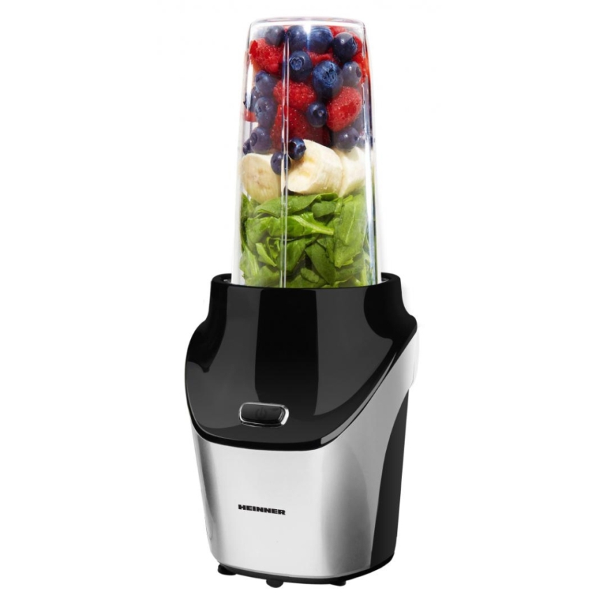 Heinner HSB-T1000SS - Smoothie- och nutrimixer 1000W/230V matt krom/svart