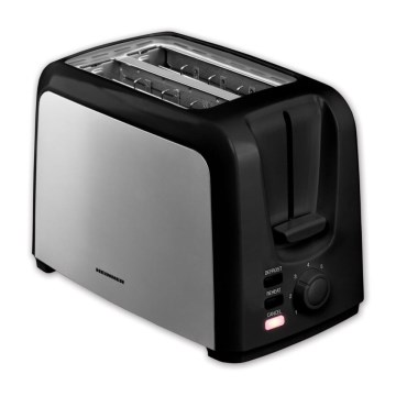 Heinner HTP-700BKSS - Brödrost med två skivor 700W/230V svart/matt krom