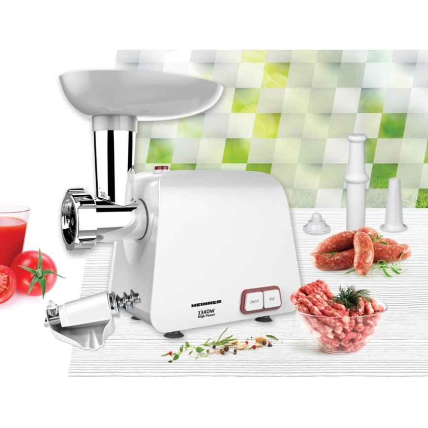 Heinner MG-1340WH - Köttkvarn 1340W/230V vit