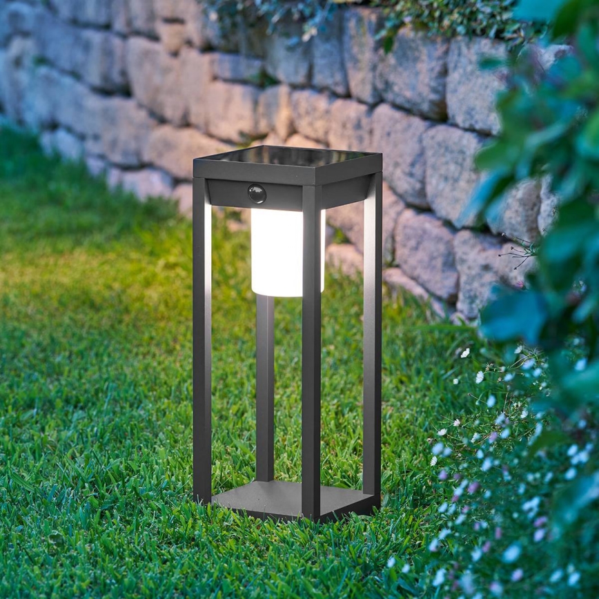 Hesperide - LED-solcellslykta med rörelsesensor PIKY LED/3,7 V 2600 mAh 40 cm IP65 antracit