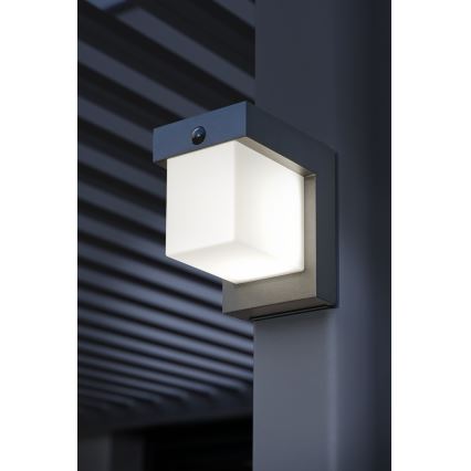 Hesperide - Solcellsdriven LED-vägglampa med rörelsesensor MULTY LED/3,7V 2600 mAh IP65 antracit