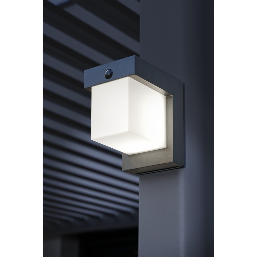 Hesperide - Solcellsdriven LED-vägglampa med rörelsesensor MULTY LED/3,7V 2600 mAh IP65 antracit