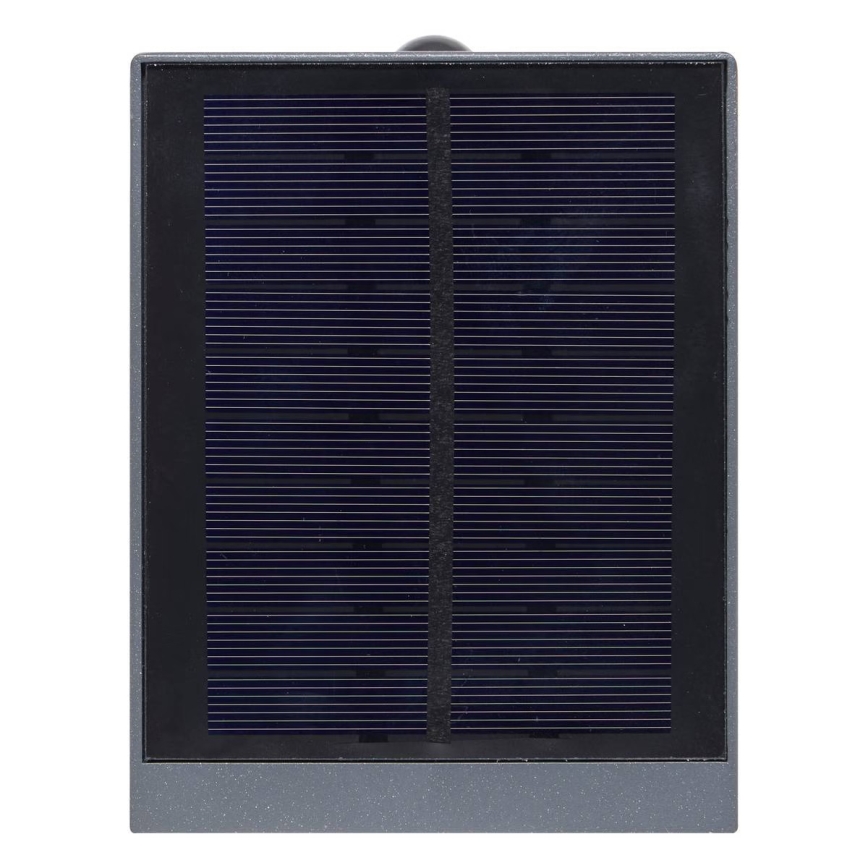Hesperide - Solcellsdriven LED-vägglampa med rörelsesensor MULTY LED/3,7V 2600 mAh IP65 antracit