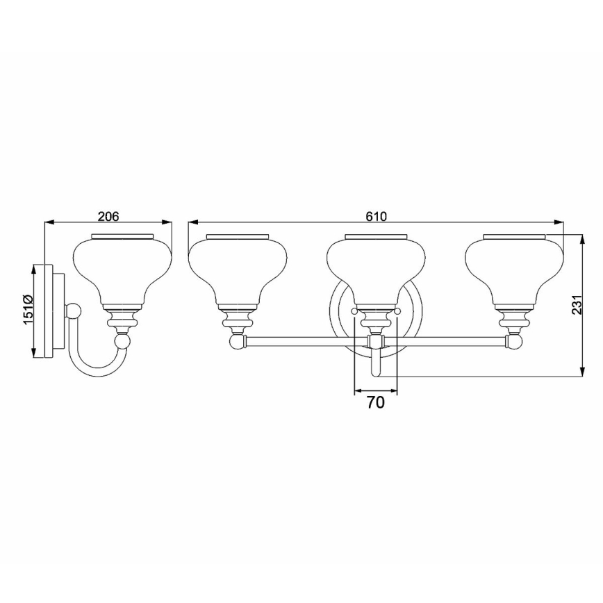 Hinkley - LED Vägglampa för badrum AINSLEY 3xG9/3W/230V IP44