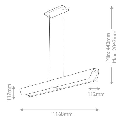 Hinkley - LED-pendel på vajer ARCO LED/43W/230V 3000K guld