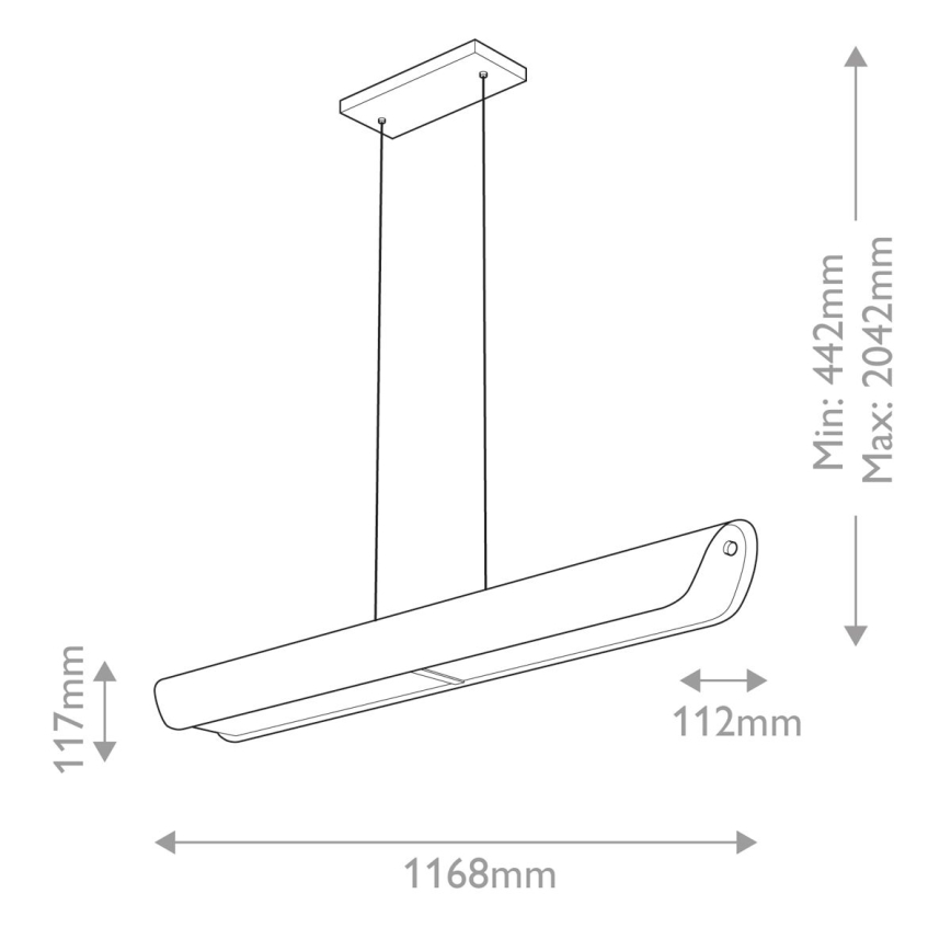 Hinkley - LED-pendel på vajer ARCO LED/43W/230V 3000K guld