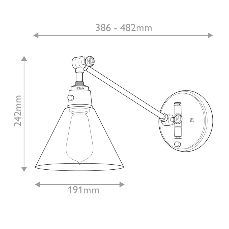 Hinkley - Vägglampa ARTI 1xE27/60W/230V mässing