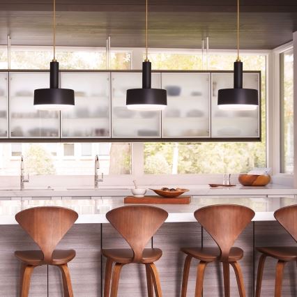 Hinkley - Takpendel med stång CEDRIC 2xE27/60W/230V Ø 33 cm guld/svart