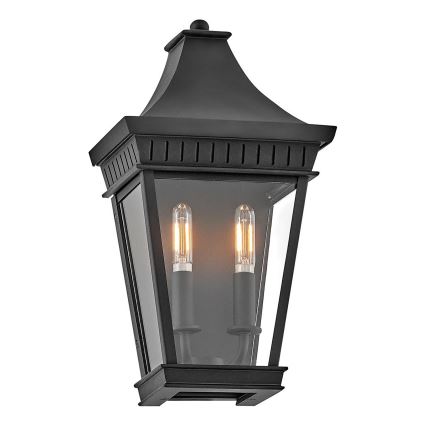 Hinkley - Vägglampa för utomhusbruk CHAPEL HILL 2xE14/40W/230V IP44 svart