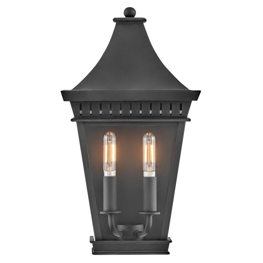 Hinkley - Vägglampa för utomhusbruk CHAPEL HILL 2xE14/40W/230V IP44 svart