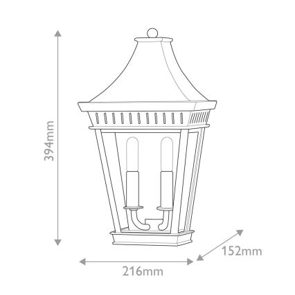 Hinkley - Vägglampa för utomhusbruk CHAPEL HILL 2xE14/40W/230V IP44 svart