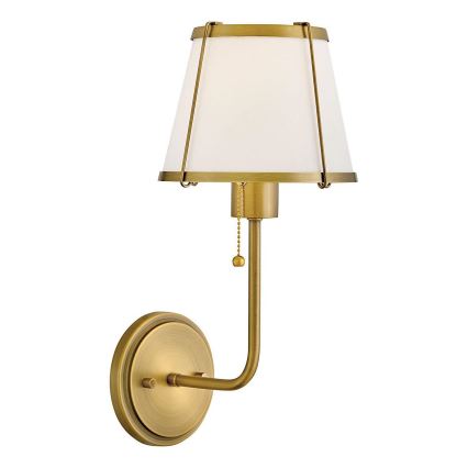 Hinkley - Vägglampa CLARKE 1xE27/40W/230V mässing/vit