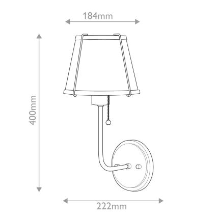 Hinkley - Vägglampa CLARKE 1xE27/40W/230V mässing/vit