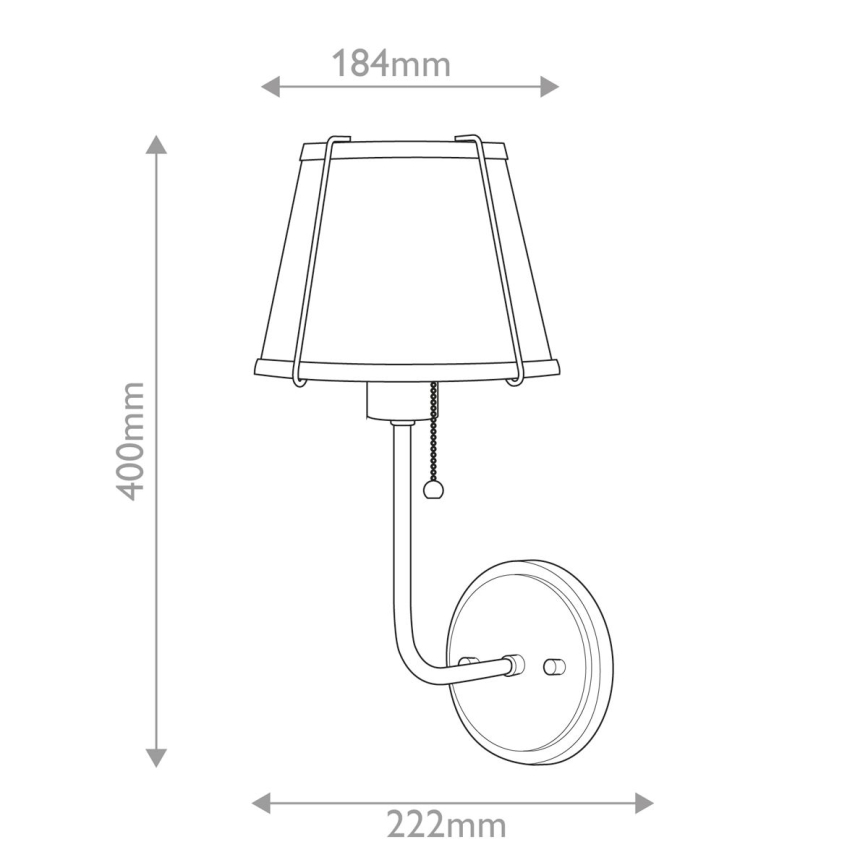 Hinkley - Vägglampa CLARKE 1xE27/40W/230V skinande krom/vit