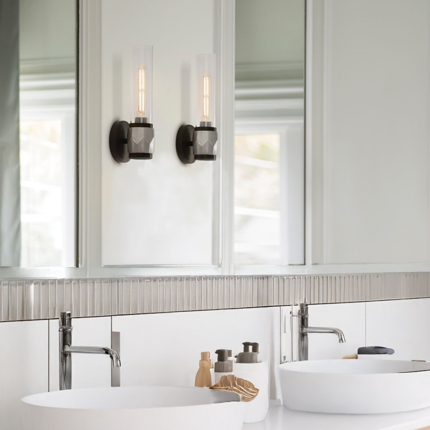 Hinkley - Badrumsvägglampa ELLISON 1xE27/40W/230V IP44 svart