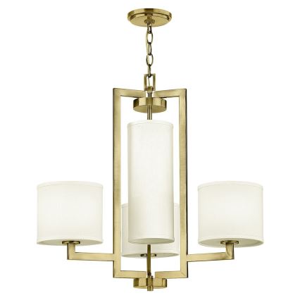 Hinkley - Ljuskrona med kedja HAMPTON 4xE27/60W/230V, guldfärgad