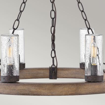 Hinkley - Kedjeupphängd ljuskrona SAWYER 6xE14/40W/230V brun