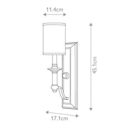 Hinkley - Vägglampa SUSSEX 1xE14/60W/230V matt krom