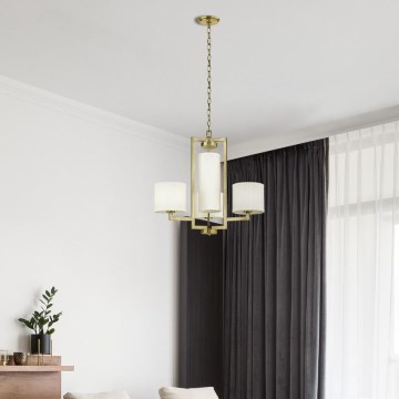 Hinkley - Ljuskrona med kedja HAMPTON 4xE27/60W/230V, guldfärgad