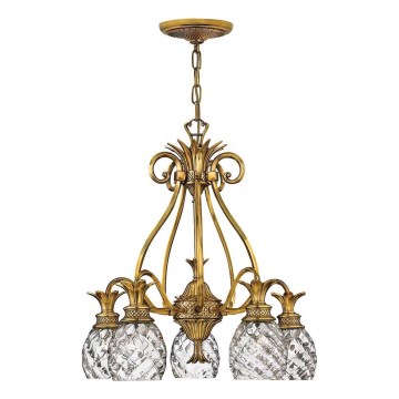 Hinkley - Ljuskrona på kedja PLANTATION 5xE27/60W/230V guld