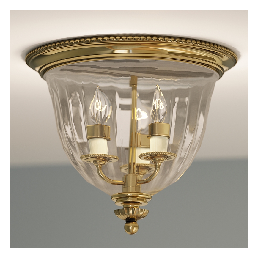 Hinkley - Taklampa CAMBRIDGE 3xE14/60W/230V gyllene