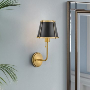 Hinkley - Vägglampa CLARKE 1xE27/40W/230V mässing/svart