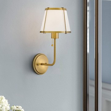 Hinkley - Vägglampa CLARKE 1xE27/40W/230V mässing/vit