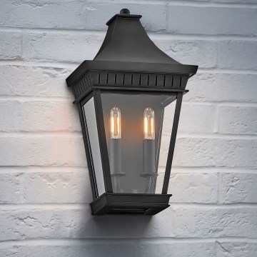 Hinkley - Vägglampa för utomhusbruk CHAPEL HILL 2xE14/40W/230V IP44 svart