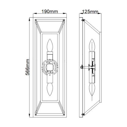 Hinkley - Vägglampa FU LIGHTON 2xE14/60W/230V brun/svart