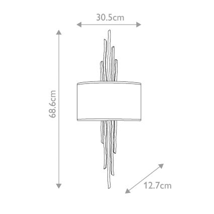Hinkley - Vägglampa SPYRE 2xE14/60W/230V grå