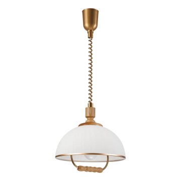 Höj- och sänkbar taklampa RAMONA 1xE27/60W/230V brun/vit/ek