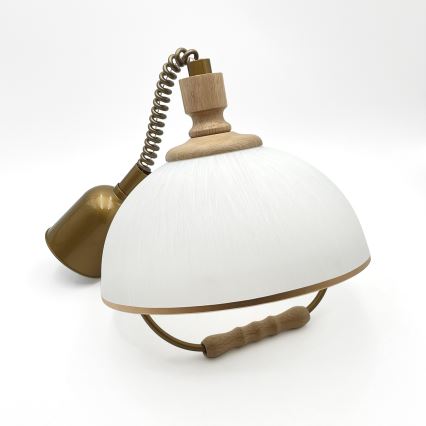 Höj- och sänkbar taklampa RAMONA 1xE27/60W/230V brun/vit/ek