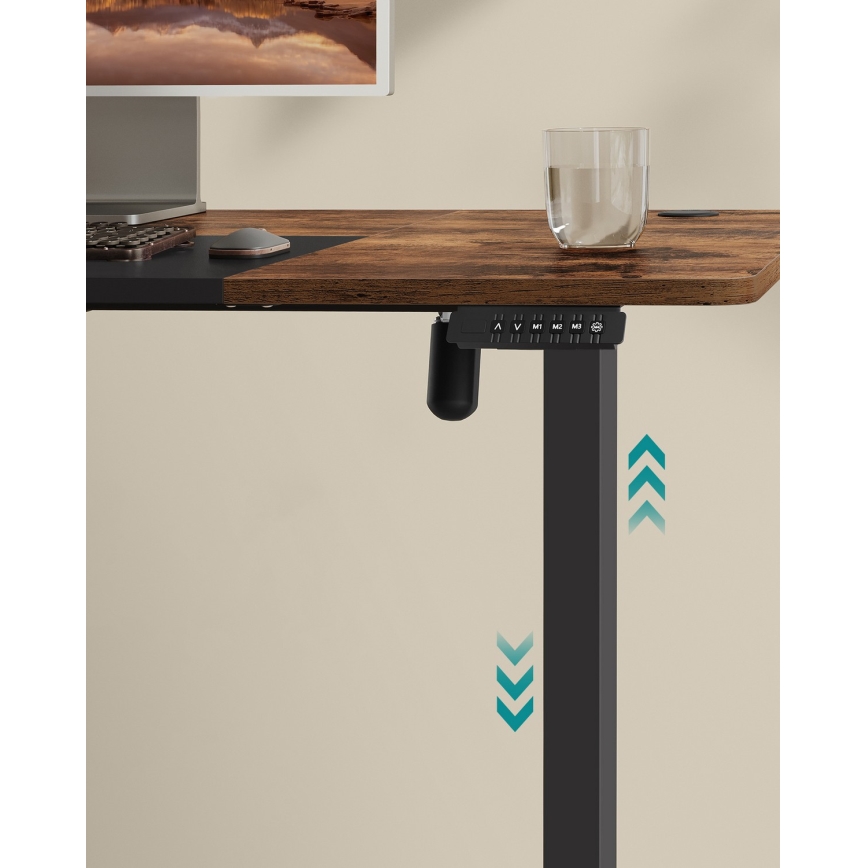 Höj- och sänkbart skrivbord SOLEA-X brun/svart