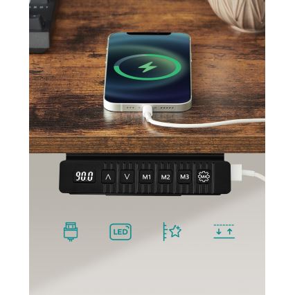 Höj- och sänkbart skrivbord SOLEA-X brun/svart