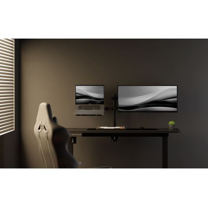 Höjdjusterbar skrivbord LEVANO 140x60 cm svart