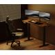 Höjdjusterbar skrivbord LEVANO 140x60 cm trä/svart