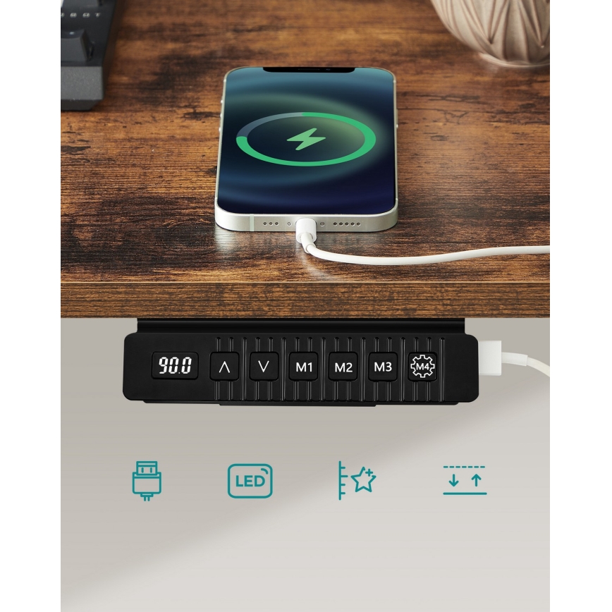 Höjdjusterbart skrivbord SOLEA-X brun/svart