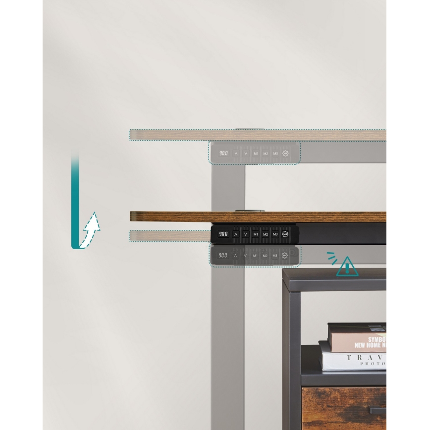 Höjdjusterbart skrivbord SOLEA-X brun/svart