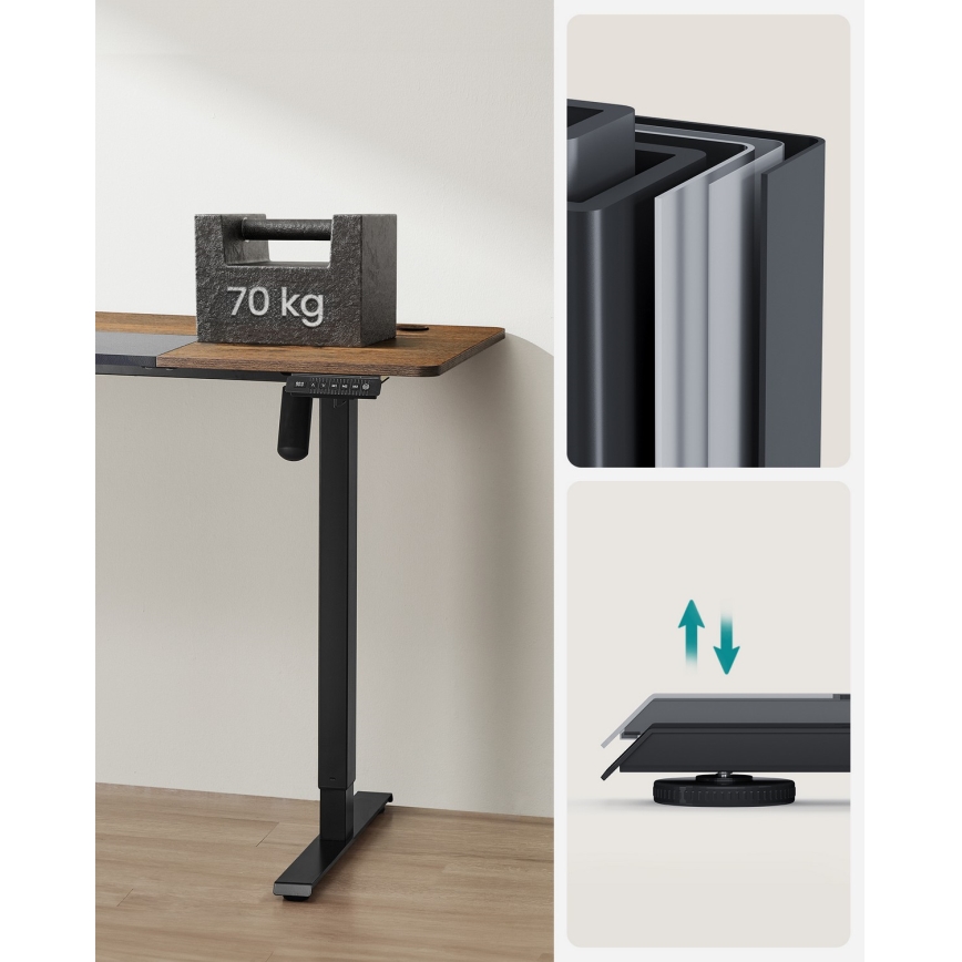 Höjdjusterbart skrivbord SOLEA-X brun/svart