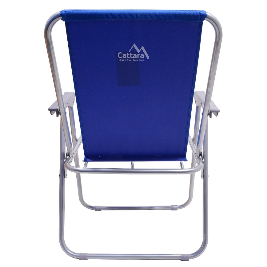 Hopfällbar campingstol blå/matt krom