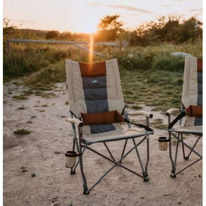 Hopfällbar campingstol brun