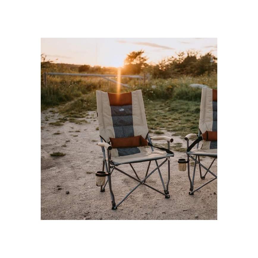 Hopfällbar campingstol brun