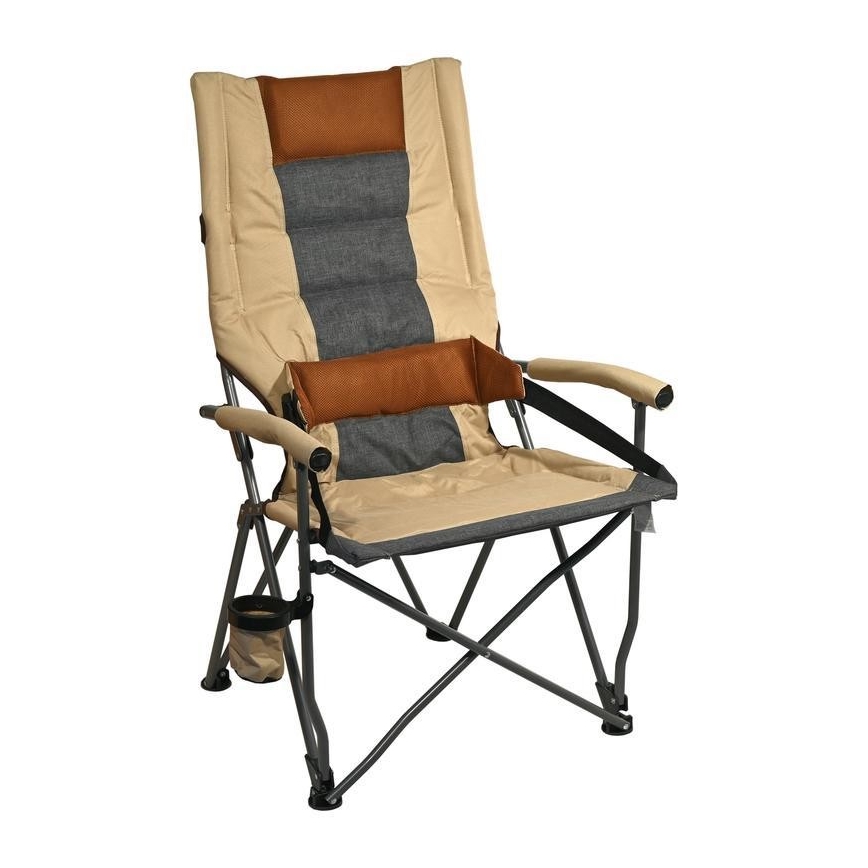 Hopfällbar campingstol brun